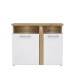 Kommode >TULUZA< in Weiss Glanz / Artisan Eiche Dekor - 103,5x85,9x43,4cm (BxHxT)