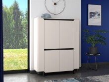 Highboard >VODOL< in sand,schwarz mit 2...