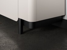 Highboard >VODOL< in sand,schwarz mit 2 Softclose-Türen - 130,3x161,1x44,8cm (BxHxT)