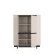 Highboard >VODOL< in sand,schwarz mit 2 Softclose-Türen - 130,3x161,1x44,8cm (BxHxT)