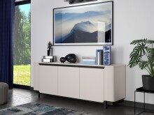 Sideboard >VODOL< in sand,schwarz mit 3...