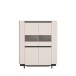 Highboard >VODOL< in sand,schwarz mit 2 Sofclose-Türen - 130,3x161,1x44,8cm (BxHxT)