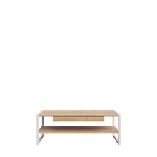 Couchtisch >CHESAPEAKE< in Riviera Eiche Dekor / weiß mit Schublade - 111x40x60cm (B/H/T)