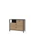 Kommode >HIGH ROCK< in Schwarz/ Riviera Eiche Dekor, 3 Schubladen - 104,8x85,1x40,2 (BxHxT)
