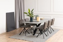 Esstisch >Heaven< in Grau, Glas-Keramik, Stahl - 200x75,5x100cm (BxHxT)