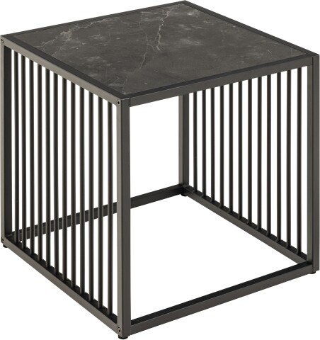 Beistelltisch >Strington< in schwarz, MDF, Stahl - 40x40x40cm (BxHxT)