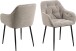 Armlehnstuhl >Brooke< (2er-Set) in Beige, Stoff, Stahl - 58x83x55cm (BxHxT)