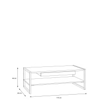 Couchtisch >HIGH ROCK< in Riviera Eiche Dekor mit Schublade - 111x40x60cm (BxHxT)