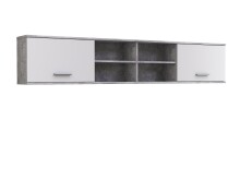 Wandregal >LUPO< in Betonoptik Lichtgrau/ Weiß - 206,4x39,3x25,1cm (BxHxT)