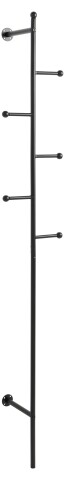 Wandgarderobe >Aspen< in schwarz, Stahl - 24,6x171,2x20,7cm (BxHxT)