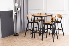 Bartisch >Roxby< in Eiche; schwarz, MDF, Rubberwood - 120x105x60cm (BxHxT)