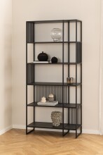 Regal >Strington< in schwarz, MDF & Melamin -...
