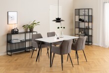 Regal >Strington< in schwarz, MDF & Melamin - 85x185x35cm (BxHxT)