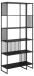Regal >Strington< in schwarz, MDF & Melamin - 85x185x35cm (BxHxT)