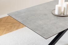 Kulissentisch >Heaven< (ausziehbar bis 240cm) in Grau, Glas-Keramik - 200(240)x76x100cm (BxHxT)