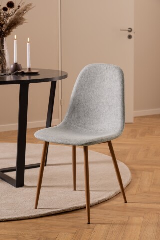 Esszimmerstuhl >Celia< (4er-Set) in Grau, Stoff - 44x86x54cm (BxHxT)
