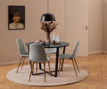 Esszimmerstuhl >Celia< (4er-Set) in Grau, Stoff - 44x86x54cm (BxHxT)