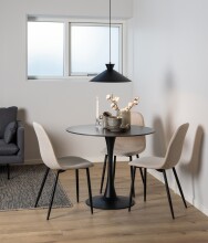 Esszimmerstuhl >Celia< (4er-Set) in Beige, Stoff - 44x86x54cm (BxHxT)