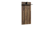 Garderobenpaneel >BEN< mit Ablage und 2 Haken, in Old-Wood-Optik 60 x 136 x 27 cm (BxHxT)