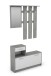 Garderoben-Set >TAMINA< 2-teilig in Beton-Optik 97 x 190 x 25 cm (BxHxT)