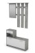 Garderoben-Set >TAMINA< 2-teilig in Beton-Optik 97 x 190 x 25 cm (BxHxT)