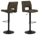 Barhocker >Sylvia< (2er-Set) in olivgrün, Polyester, Stahl - 41,5x115x52 (BxHxT)