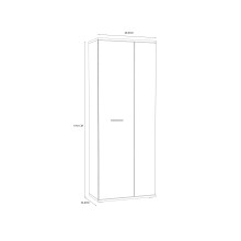 Mehrzweckschrank >NET106< mit Inneneinteilung, in Sandeiche Dekor / Weiss - 68,9x179,1x34,8cm (BxHxT)