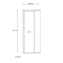 Schuhschrank >NET106< mit 5 Böden / 6 Fächern, in weiß - 68,9x179,1x34,8cm (BxHxT)