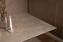 Esstisch >Heaven< in Grau, Glas-Keramik,Stahl - 160x75,5x90cm (BxHxT)