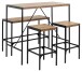Bargruppe >Bahamas< (4-teilig) in rustikal Eiche; schwarz - 120x105x60 (BxHxT)