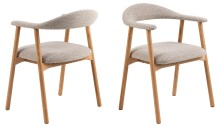 Holzstuhl >Addi< (2er-Set) in Beige, Stoff,...