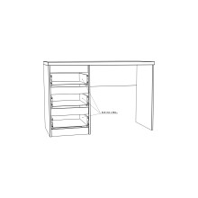 Schreibtisch >NET106< mit 3 Schubladen, in weiß - 108x72,5x50cm (BxHxT)
