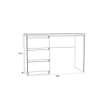 Schreibtisch >NET106< mit 3 Schubladen, in weiß - 108x72,5x50cm (BxHxT)