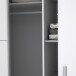 Dreh-/Schwebetürenschrank >Narago< mit Inneneinteilung, in weiß - 200,1x210x61,2cm (BxHxT)