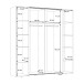 Dreh-/Schwebetürenschrank >Narago< mit Inneneinteilung, in weiß - 200,1x210x61,2cm (BxHxT)