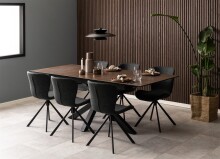 Kulissentisch >Heaven< ausziehbar bis 210cm, in Braun, Glas-Keramik - 168(210)x76x90cm (BxHxT)