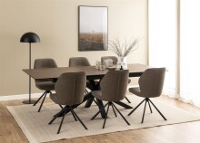 Kulissentisch >Heaven< ausziehbar bis 240cm, in Braun, Glas-Keramik - 200(240)x76x100cm (BxHxT)