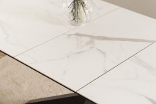 Kulissentisch >Heaven< ausziehbar bis 210cm, in weiss, Glas-Keramik - 168(210)x76x90cm (BxHxT)
