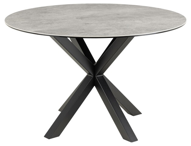 Esstisch >Heaven< rund in Grau, Glas - Keramik - 75,5x119cm (HxD)