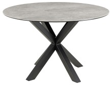 Esstisch >Heaven< rund in Grau, Glas - Keramik -...