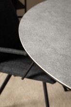 Esstisch >Heaven< rund in Grau, Glas - Keramik - 75,5x119cm (HxD)