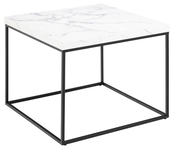 Couchtisch >Barossa< in Marmoroptik-weiss, Stahl, MDF - 45x60cm (HxD)