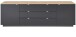 Wohnwand >Core< (3-teilig) in schwarz matt / Artisan Dekor - 240x77x44 (BxHxT)