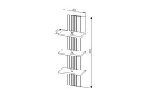 Wohnwand >Core< (3-teilig) in schilf matt / Artisan Dekor - 240x77x44 (BxHxT)