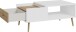 Couchtisch >Harllson< mit Schublade und Fach, in Weiss/ Mauvella Eiche Dekor - 106x45,4x59,8cm (BxHxT)