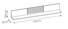 Wandboard >ALVERNO< in Asche/Coast Evoke Eiche Lamelle-Dekor - 160x24x20 (BxHxT)