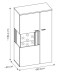 Stauraumvitrine >ALVERNO< 2 Türen, in Asche/Coast Evoke Eiche Lamelle-Dekor - 80x139x40 (BxHxT)