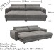 Big-Sofa >BARURA Loveseat< mit 4 Kissen, Bezug Cord-Optik anthrazit "ash" - 292x90x194 (BxHxT)