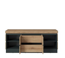 Wohnwand >Corte< (3-teilig) in Coast Evoke Eiche Dekor - 265x165x45 (BxHxT)