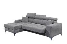 Ecksofa >SYDNEY< Elektrische Sitztiefenverstellung, 3 verstellbare Kopfstützen, Bettkasten, in anthrazit - 268x105x172 (BxHxT)